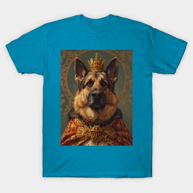 German Shepherd The King T-Shirt by AestheticsArt81